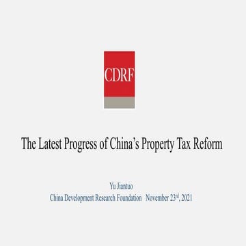 The Latest Progress of China’s Property Tax Reform