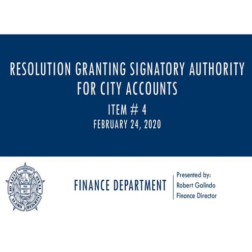 PPT Item # 14 - City Officials Signatory Authority | PDF