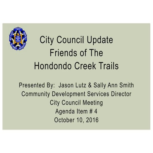 Item #4   ppt hondondo trails update