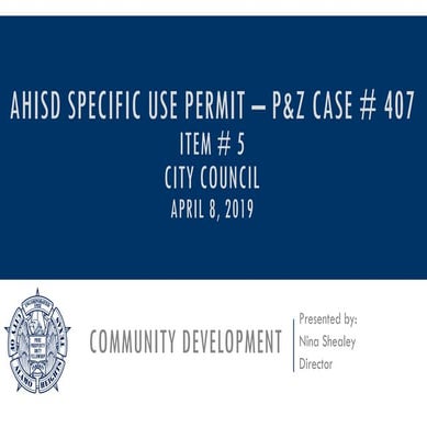 PPT Items # 11 & 12 - AHISD AHHS Specific Use Permit | PDF