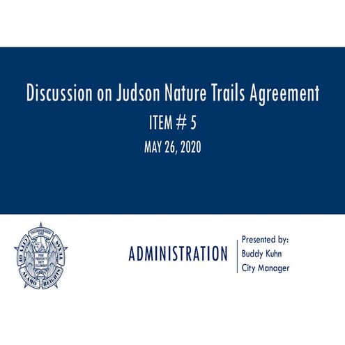 Item # 5 - PPT Judson Nature Trails Staff Report