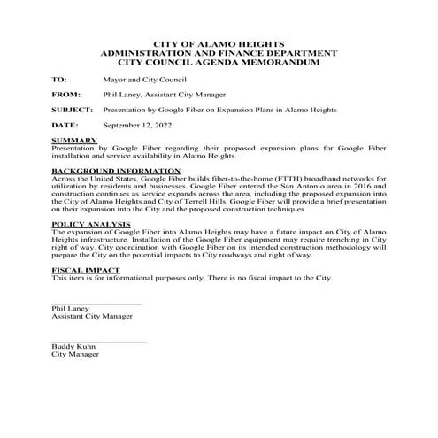 Item # 6 - Google Fiber | PDF