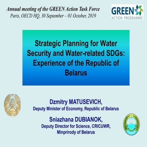 Item 6 Strategic Planning for Water Security and Water-related SDGs ...