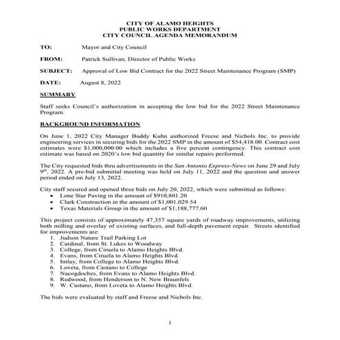 Item # 9 - 2025 Street Maintenance Program (SMP)Bid Award | PDF