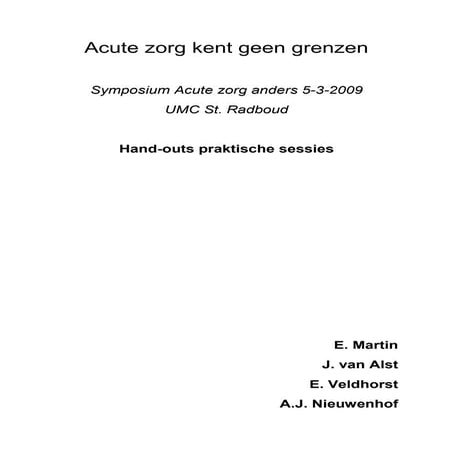 Item Acute Zorg Praktika Handouts Definitief