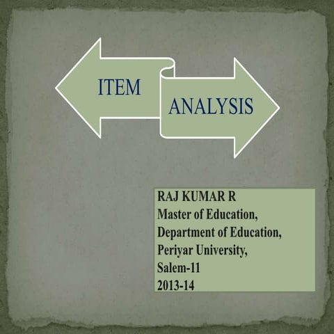 Item Analysis 