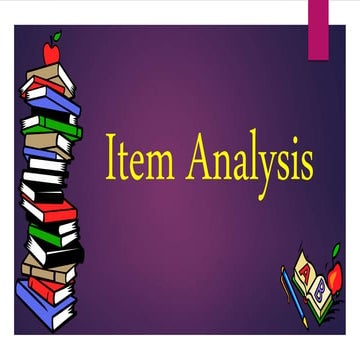 Item analysis presentation