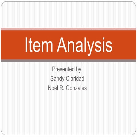 Item analysis report 