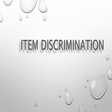 Item discrimination
