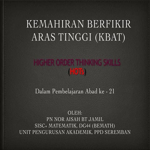 Item kbat dan perealisasian (pentaksiran)