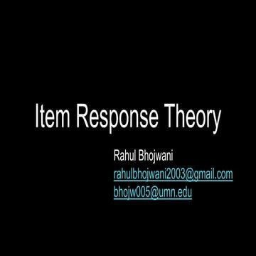Item Response Theory