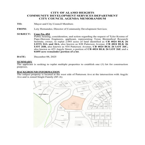 Item #s 6&7 - 820 & 934 Patterson Ave & 423 Argyle St.