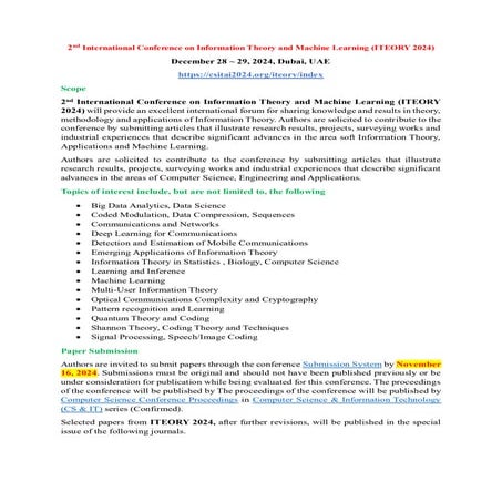 3rd International Conference on Information Theory and Machine Learning ...