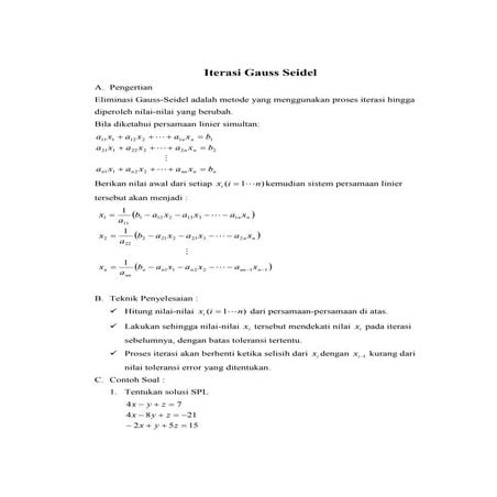 Iterasi gauss seidel