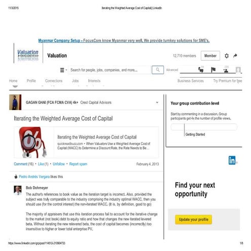 Iterating the weighted average cost of capital (2)  linked in