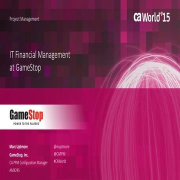 IT Financial Management at GameStop