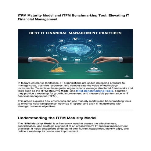 ITFM Maturity Model and ITFM Benchmarking Tool_ Elevating IT Financial ...