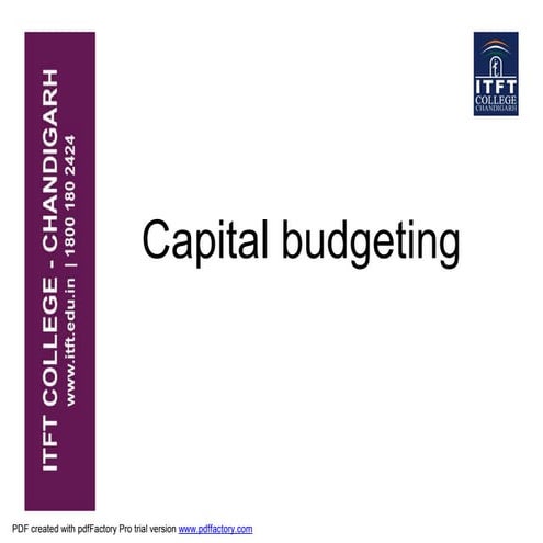 ITFT -Capital Budgeting