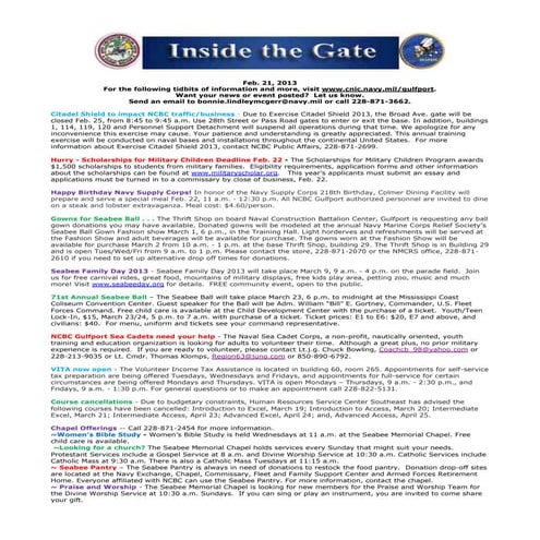 Inside the Gate, Feb. 21, 2013