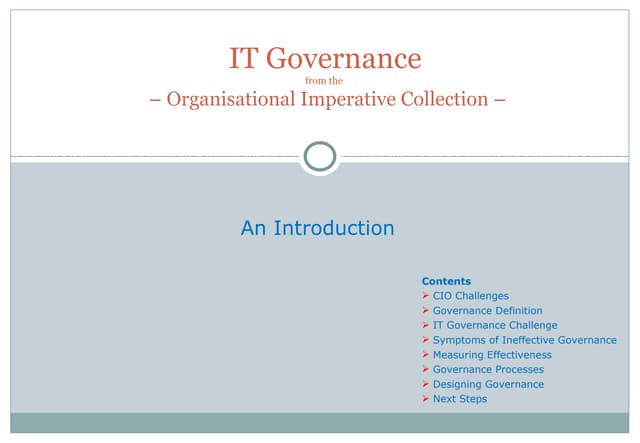 IT Governance  Introduction