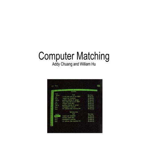 Itgs research - computer matching