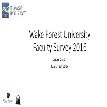 Wake Forest University Faculty Survey 2016