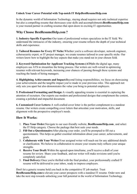 It Help Desk Resume Template - Ithelpdeskresumetemplate 240210174358 204d27e9 Thumbnail 