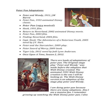 Unit 10 - Adaptations, Peter Pan.