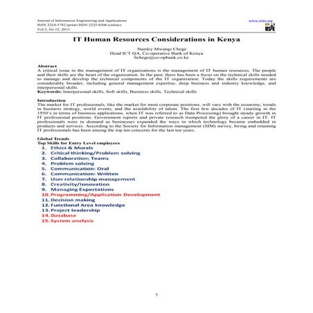It human resources considerations in kenya