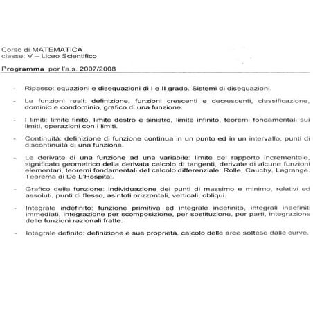 ITI Elettronica Informatica Licei Scientifici - Matematica