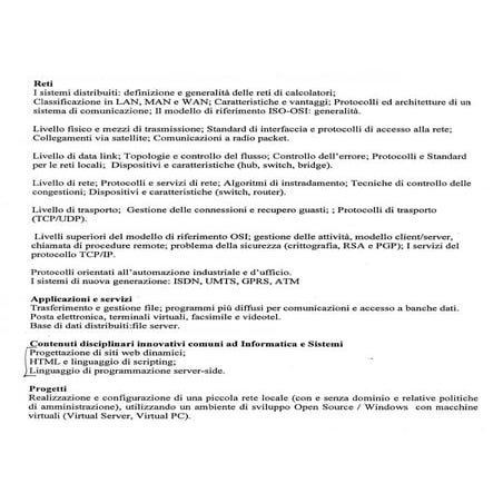 ITI Informatica - Sistemi Di Telecomunicazioni