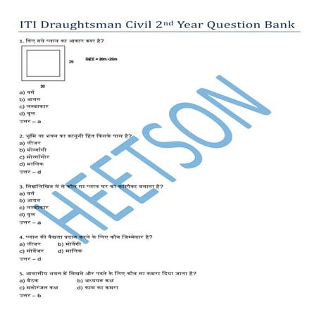 ITI Draughtsman Civil 2nd Year Question Bank