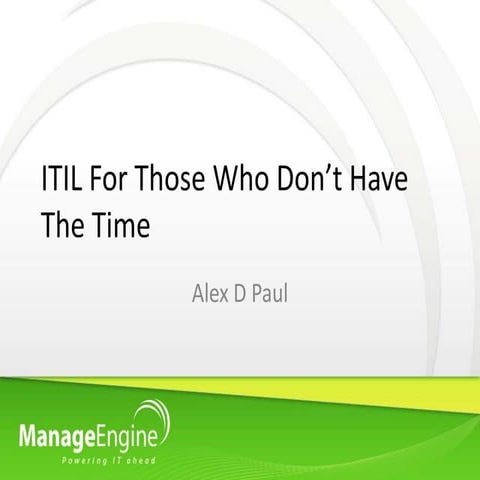 ITIL Webinar with Forrester