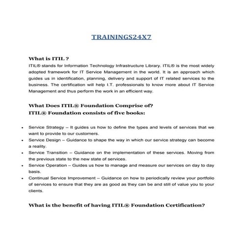 Itil foundation