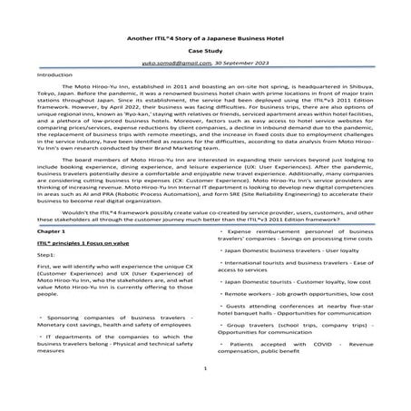 Another ITIL4 story of a Japanese business hotel