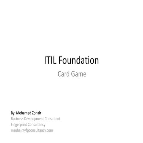 ITIL Foundation card Game