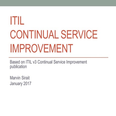 ITIL Continual Service Improvement