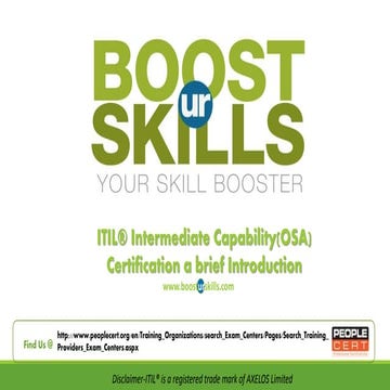 ITIL® INTERMEDIATE CAPABILITY OSA_BOOSTurSKILLS