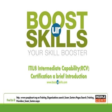 ITIL® INTERMEDIATE CAPABILITY RCV _BOOSTurSKILLS