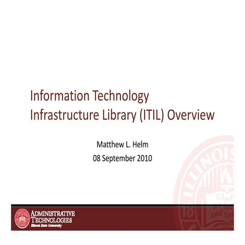 ITIL & ITSM Guide and Overview