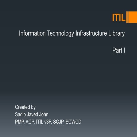 ITIL V3F Overview Part I