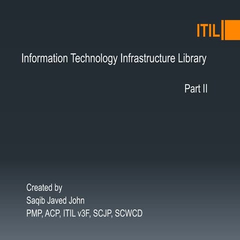 ITIL V3F Overview Part II 