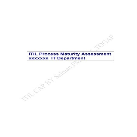 itil process maturity assessment