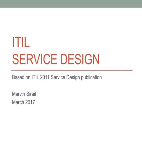 ITIL Service Design 2011