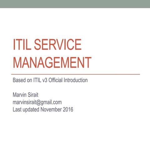 ITIL Service Management