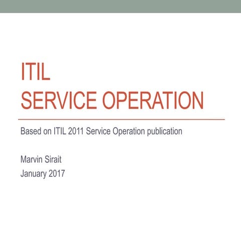 ITIL Service Operation 2011