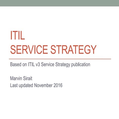 ITIL Service Strategy