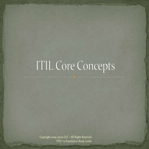 Itil v3 foundation study guide   itil core concepts