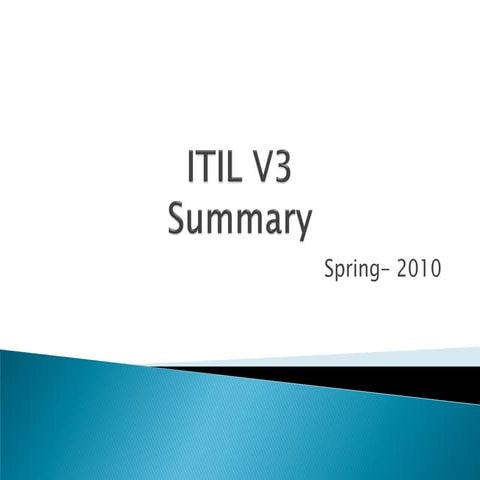 ITIL V3 Summary