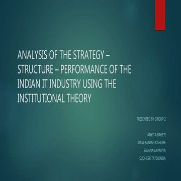 IT industry  & Institutional theory